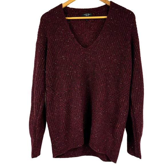 Rag & Bone Women's Donegal Recycled Wool V Neck Sweater Size Small NWT - Picture 2 of 9